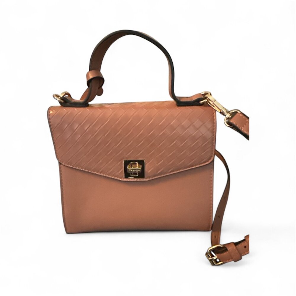 Dune London Pink Satchel/Crossbody with Gold Detail - Turn Lock - Used Once
